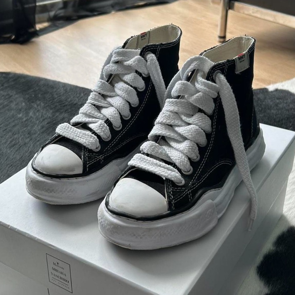 Maison Mihara Yasuhiro Peterson OG canvas high top sneaker black size 37/ US W 7